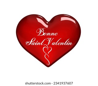 Express your love with this sparkling Valentine's design! A bright red heart is highlighted with the inscription "Happy Valentine's Day" in white inside. Perfect for a romantic greeting card. Celebrat