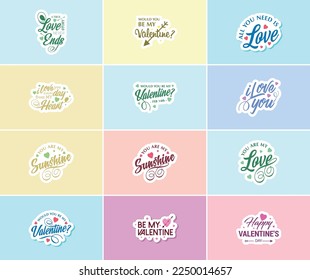 Express Your Love with Valentine's Day Typography and Graphic Design Stickers