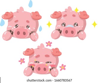I expressed the face of a pig character.