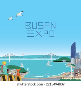 It expresses the tourist area of Busan.