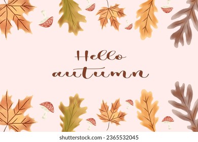 Expressing Autumn's Beauty Simple Leafy Watercolor Background
