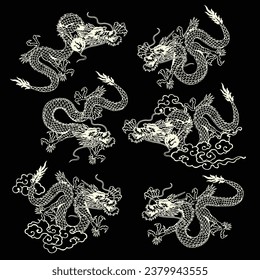 Expressing a dragon with Japanese style technique,