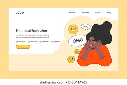 Expressing emotions skill web banner or landing page. Emotional intelligence or EQ development. Deep understanding of emotions. Anger fear and frustration self-awareness. Flat vector illustration