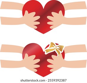 Expressing feelings, handing over a heart