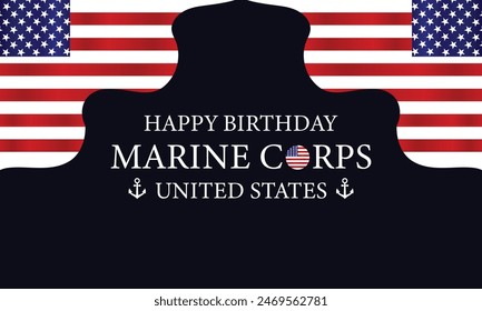 Expressing Gratitude on the Marine Corps Birthday with Unique Flag Text Design