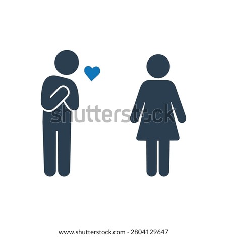 Expressing Heartfelt Affection Icon Isolated On White Background 