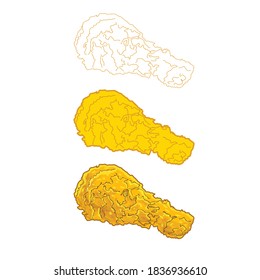 
Expressing the image of fried chicken legs in 3 versions