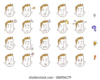 Expression of 20 kinds of young men