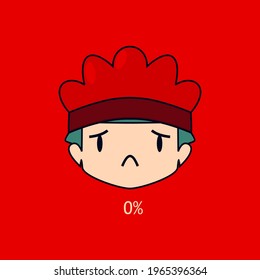 Expression anime character and emoticon face illustration. Background, Wallpaper.