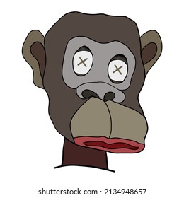 Expression of Bored Ape Character Illustration Vector