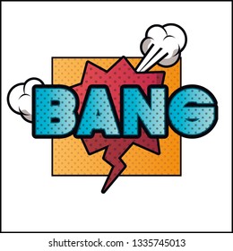 expression bubble with bang pop art style
