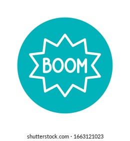 expression bubble with boom fools day line style vector illustration design