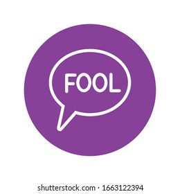expression bubble with fool word line style vector illustration design