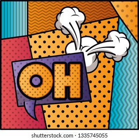 expression bubble with oh pop art style