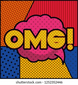 expression bubble with omg pop art style