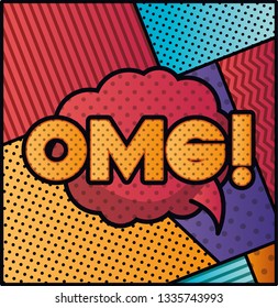 expression bubble with omg pop art style