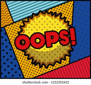 expression bubble with oops pop art style