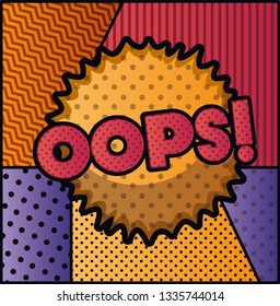 expression bubble with oops pop art style