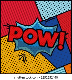 expression bubble with pow pop art style
