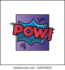 expression bubble with pow pop art style