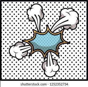 expression bubble with smoke pop art style