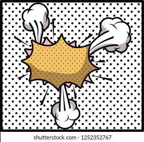 expression bubble with smoke pop art style