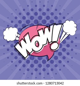 expression bubble with wow pop art style