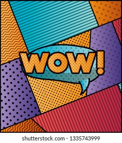 expression bubble with wow pop art style