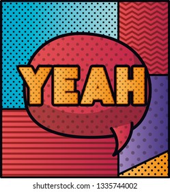 expression bubble with yeah pop art style