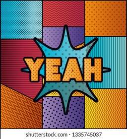 expression bubble with yeah pop art style