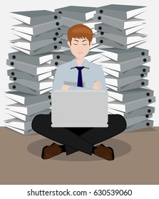 Expression of a busy male office worker