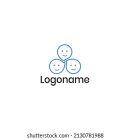 expression chat icon logo. triple expression design