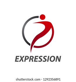 Expression circle human character logo concept design. Symbol graphic template element vector