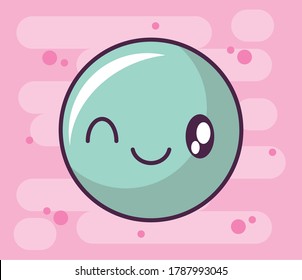 expression circle kawaii style, emoticon vector illustration design