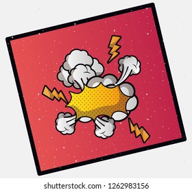 expression cloud pop art style