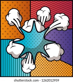expression cloud with set patterns pop art style