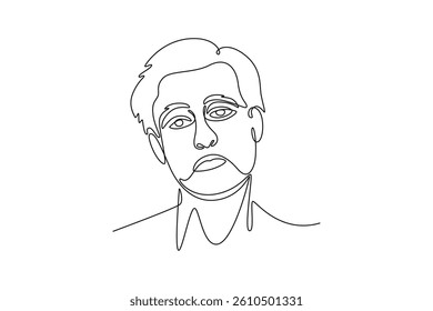 Expression concept. Single line draw design. Vector graphic illustration