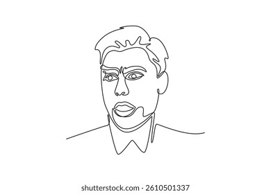 Expression concept. Single line draw design. Vector graphic illustration