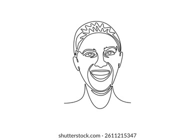 Expression concept. Single line draw design. Vector graphic illustration