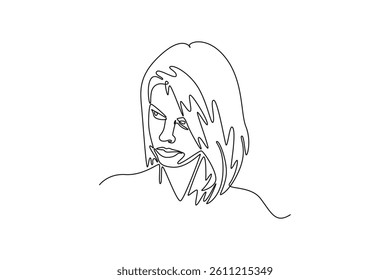 Expression concept. Single line draw design. Vector graphic illustration