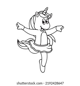 Expression of a cute cartoon unicorn laughing with a star