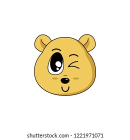 the expression of a cute flirtatious bear