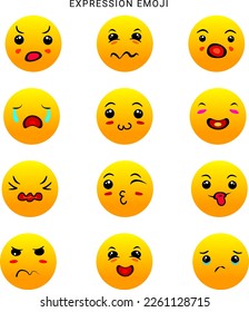 Expression emoji icon set, Commercial .