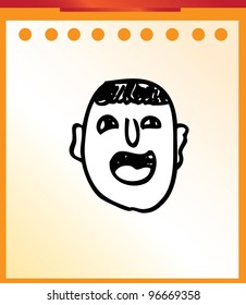 expression / emoticon human , man for comic - cartoon - vector illustration