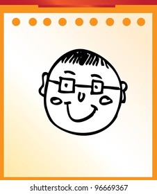 expression / emoticon human , man for comic - cartoon - vector illustration