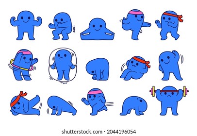 Expression of emotion concept set. Cartoon vector illustration emotion face of human. Facial expression of human for game, chat, social media, publishing and books