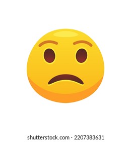 Expression face emoji flat icon for web design. Cartoon yellow emotion circle icon smiling, laughing and crying isolated vector illustration