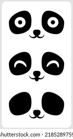 símbolo de la expresión face panda. pegatina animal en ilustración vectorial.