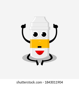 Expression Flat design character icon of a Consumption. Premium character vector
