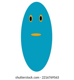 Expression flat face icon, emoji, funny isolated on white background.